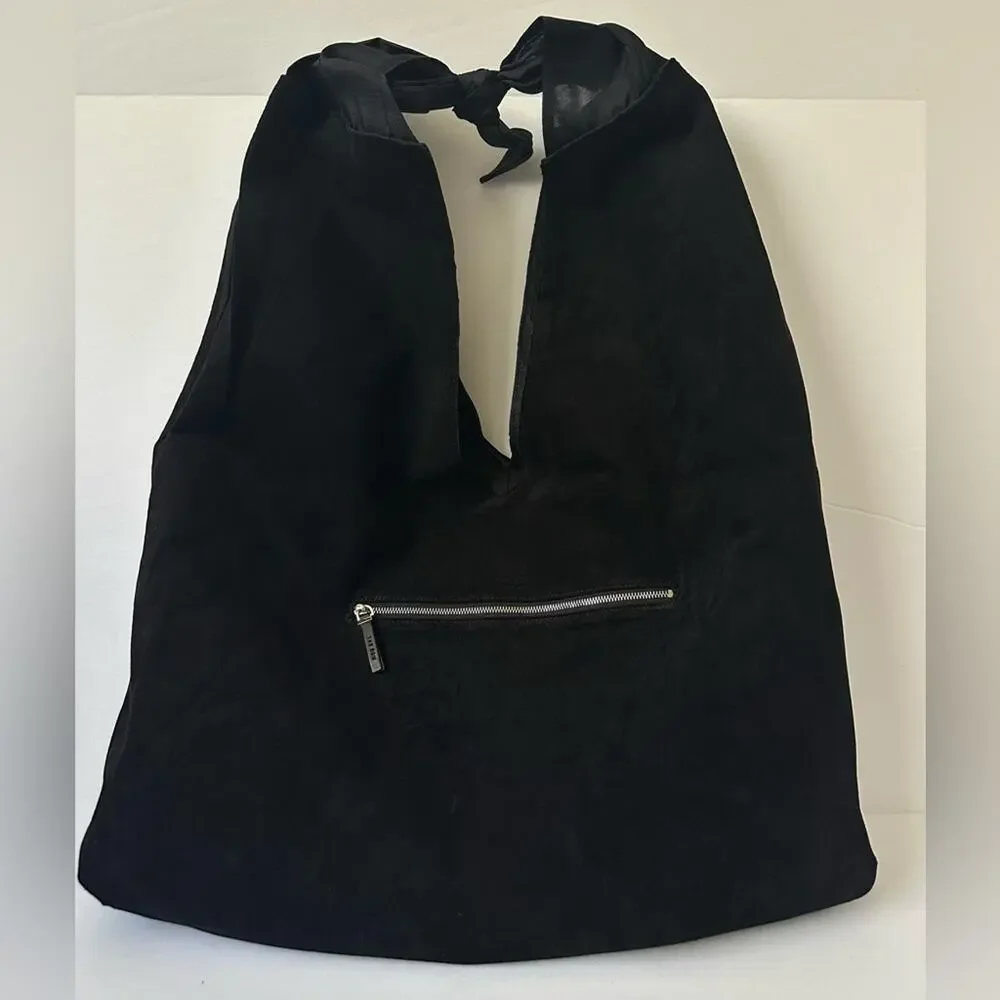 The Row Bindle Pleated Silk-organza Hobo Shoulder Bag Black Rare Knot Top